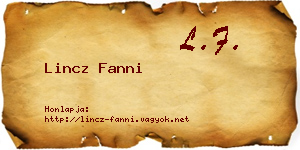Lincz Fanni névjegykártya