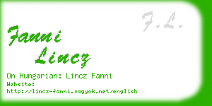 fanni lincz business card